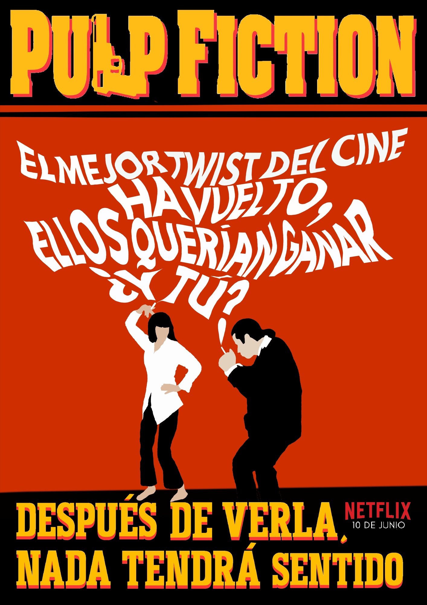 Cartel ilustrado inspirado en Pulp Fiction