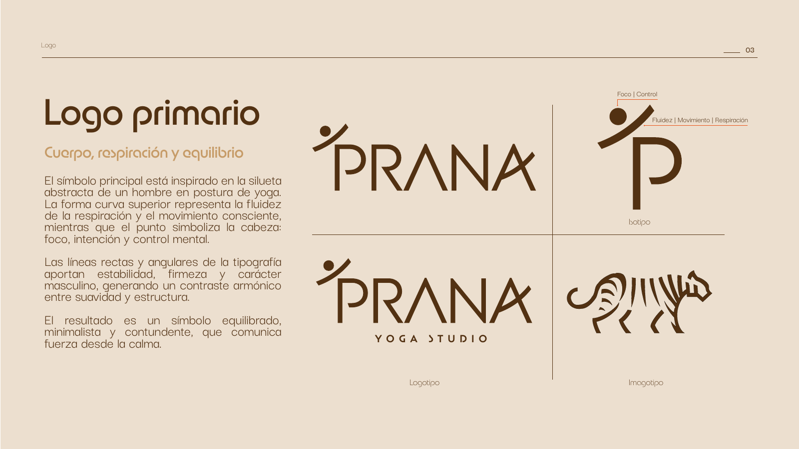 Construcción conceptual del logotipo de Prana
