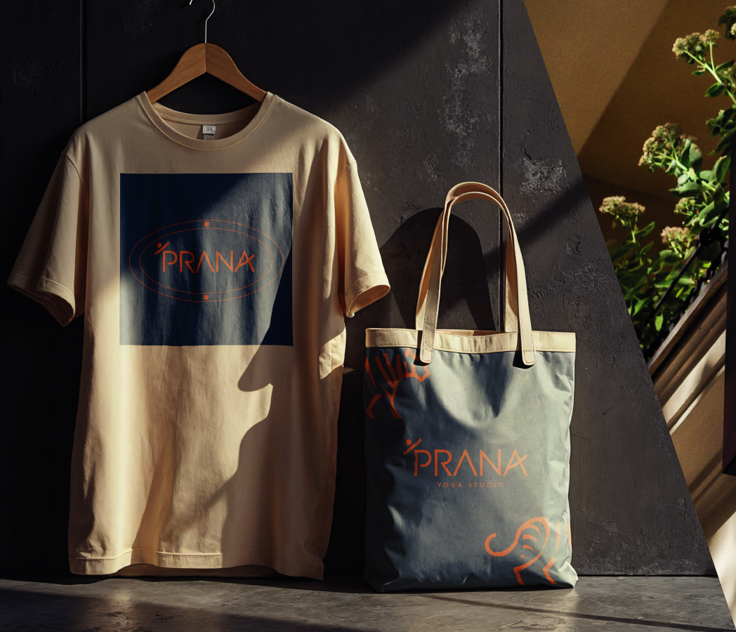 Camiseta y bolsa de tela de Prana